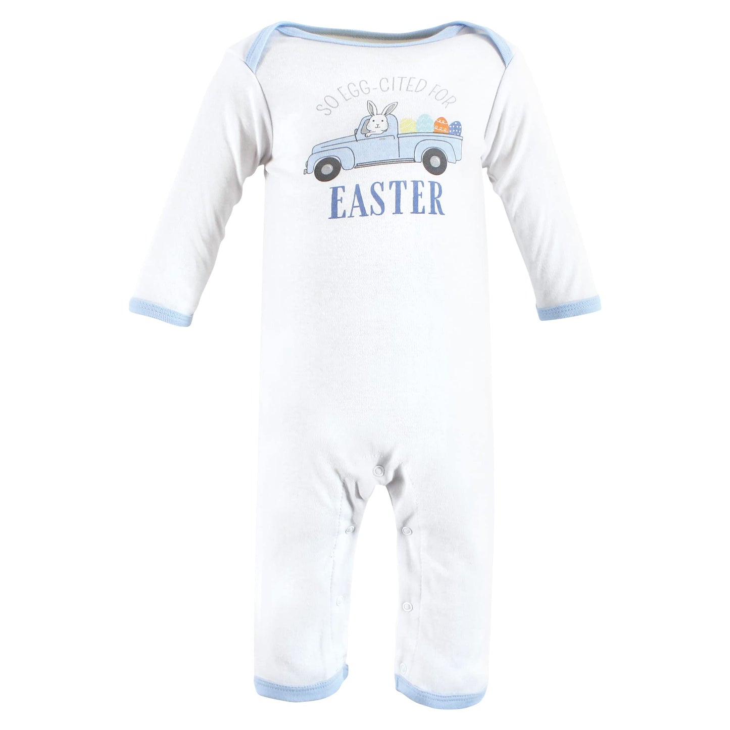 Hudson Baby Unisex Baby Cotton Coveralls, Easter Truck, 6-9 Months