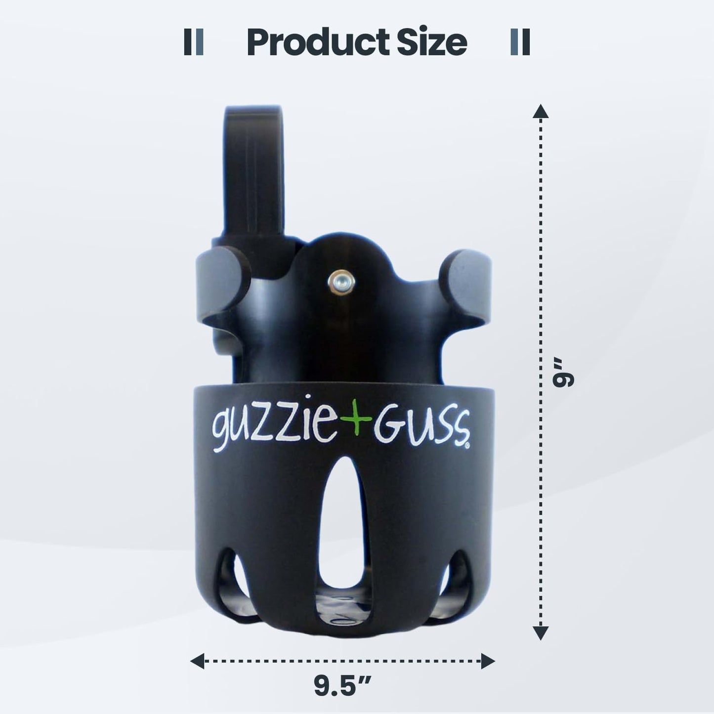 Guzzie+Guss Universal Cup Holder For Strollers, Wheelchairs, Mobility Walkers, Bikes, Camping Chairs - Easy Installation - Anti-