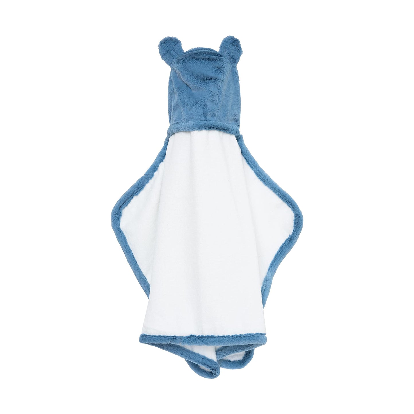 Little Giraffe Luxe Baby Towel With Ears, 24' X 41', Cornflower