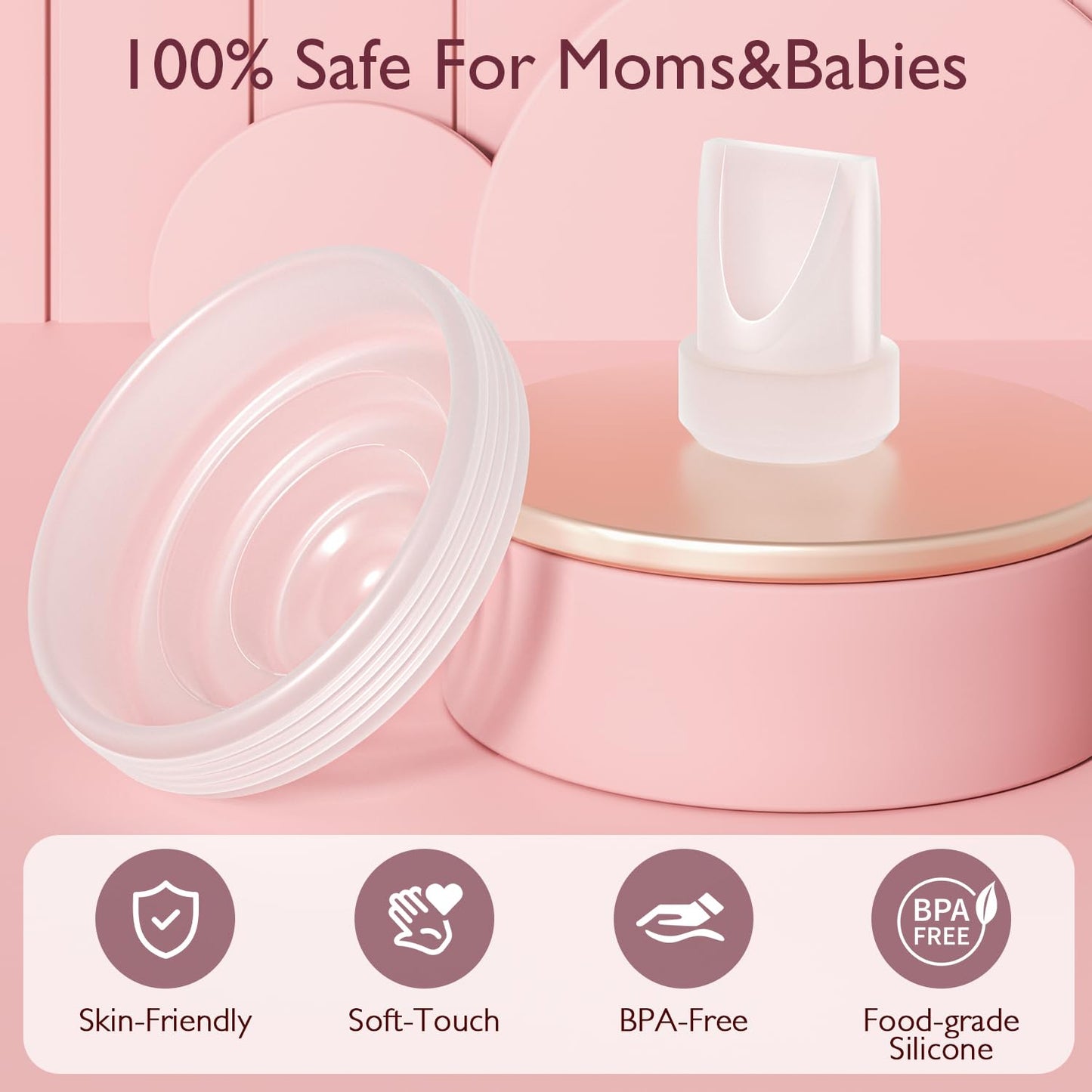 12Pcs Breast Pump Parts, 8Pcs Duckbill Valves & 4Pcs Diaphragm Compatible With Momcozy M5 Breast Pump, Food Grade Silicone Duckb