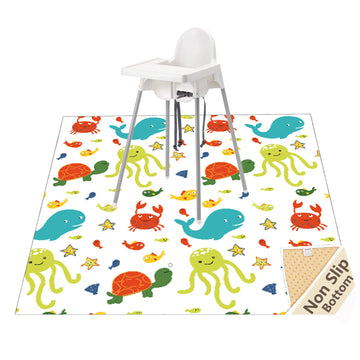 Womumon Splat Mat For Under Highchair/Arts/Crafts, Baby Reusable Waterproof Anti-Slip Floor Splash Mat, Portable Play Mat And Ta