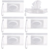 Susimond 6Pcs Portable Wet Wipe Pouch Dispenser, Refillable Reusable Wipe Holder, Eco Friendly Baby Wipes Dispenser Container, T