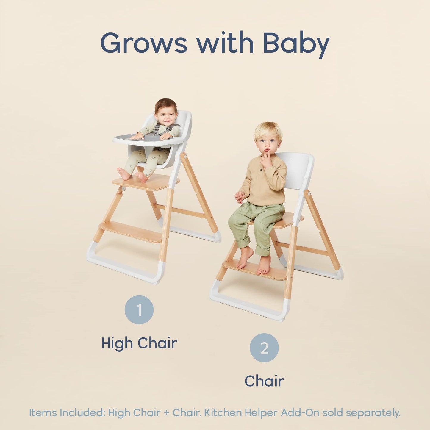 Ergobaby Evolve Baby Essentials Portable High Chair, Dark Wood