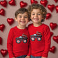 Kids Boys T-Shirt Valentines Flip Sequin Heart Shirt Tractor Love Girls Tops Long Sleeve Toddler Baby Tees 3T
