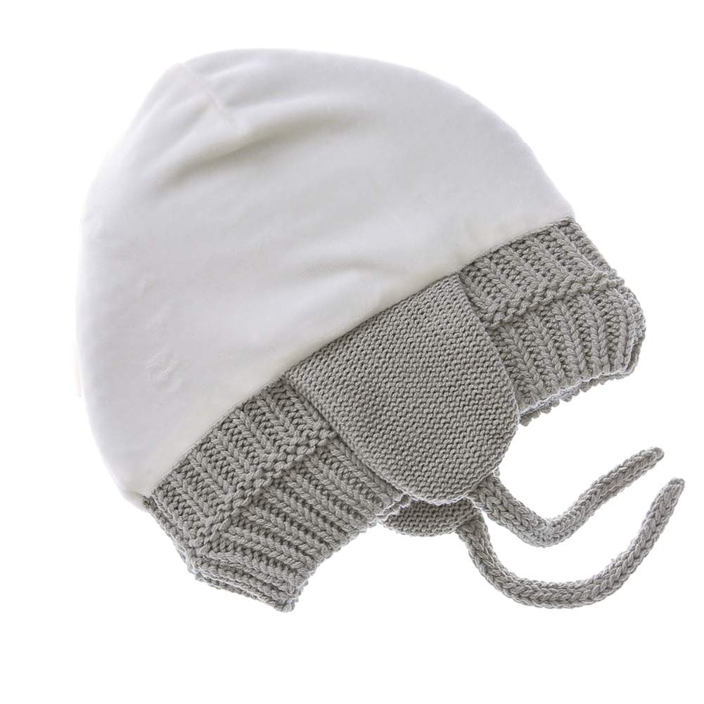 Baby Beanie Earflaps Hat - Infant Toddler Girls Boys Soft Warm Knit Hat Kids Winter Hat With Fleece Lining (Grey,L)
