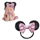 Jiahang Mouse Ears Sequin Bow Nylon Hairband With Polka Dot, Hair Bow Nylon Headband, Soft Elastic Costume Headwear For Baby Gir