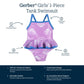 Gerber Girls' One-Piece Swimsuit, Purple Floral Shell, 3-6 Months