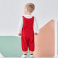 Volunboy Baby Boys Corduroy Overalls Kids Bib Pants Suspender Trousers Toddler Strap Jumpsuit Bottom Outfit (Red, 9-12 Months)