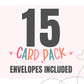 Girls Woodland Baby Shower Thank You Cards And Envelopes (15 Pack) Girls Notecards With Message From Babies - Rustic Floral Pink
