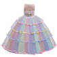 Myrisam Unicorn Costume Princess Birthday Pageant Party Dance Performance Carnival Long Maxi Tulle Fancy Dress Up Outfits Multic