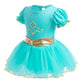Fmyfwy Baby Girls Jasmine Princess Aladdin Costume Halloween Christmas Birthday Romper Tutu Dress W/Headband 80