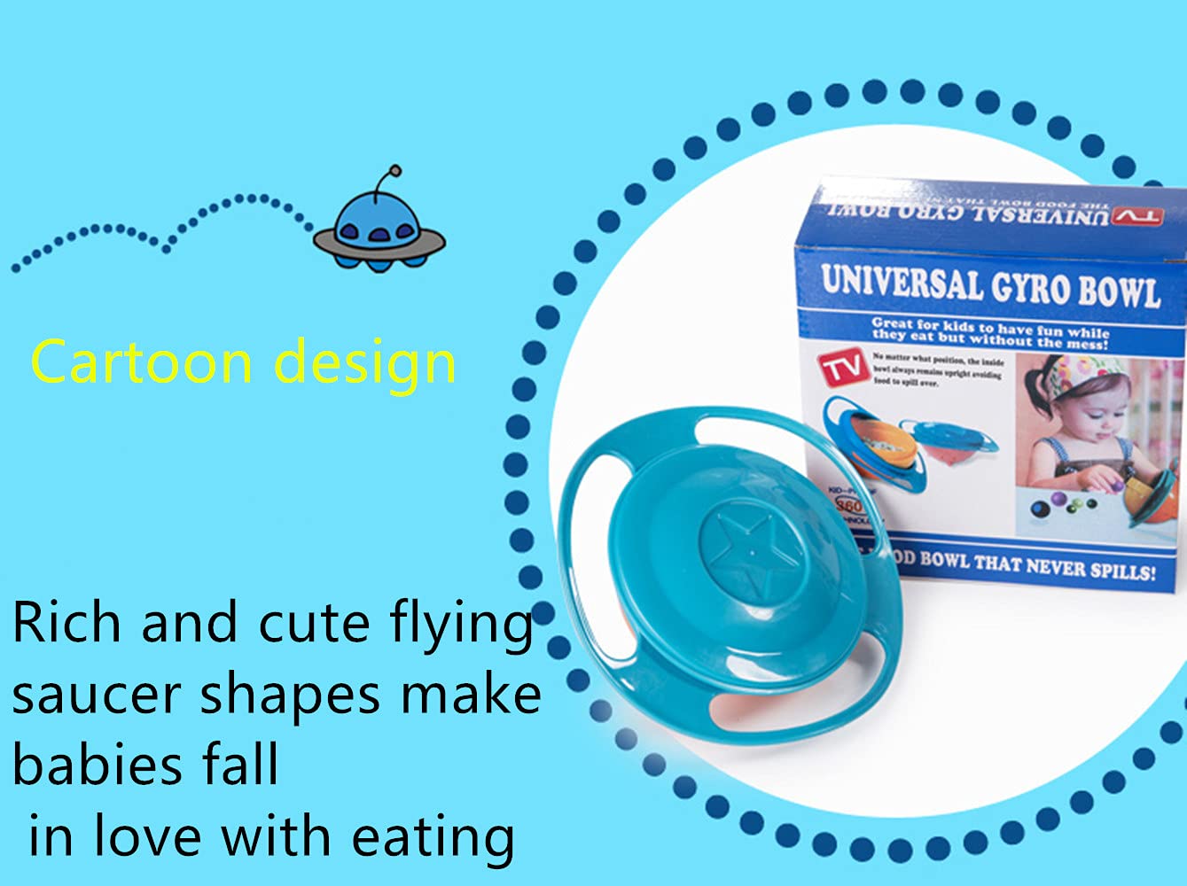 360 Spill Resistant Gyro Bowl With Lid