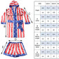 Aswtz Child'S Italian Stallion Boxing Costume Robe With Shorts And Cloak Hooded Halloween Cosplay For Kids (Medium Black)