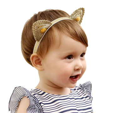 Hapibuy Headpiece For Baby Girl Hair Accessories Super Elastic Headband Lace Fashion Hair Decoration For Newborn Cute Cat Ear Ha