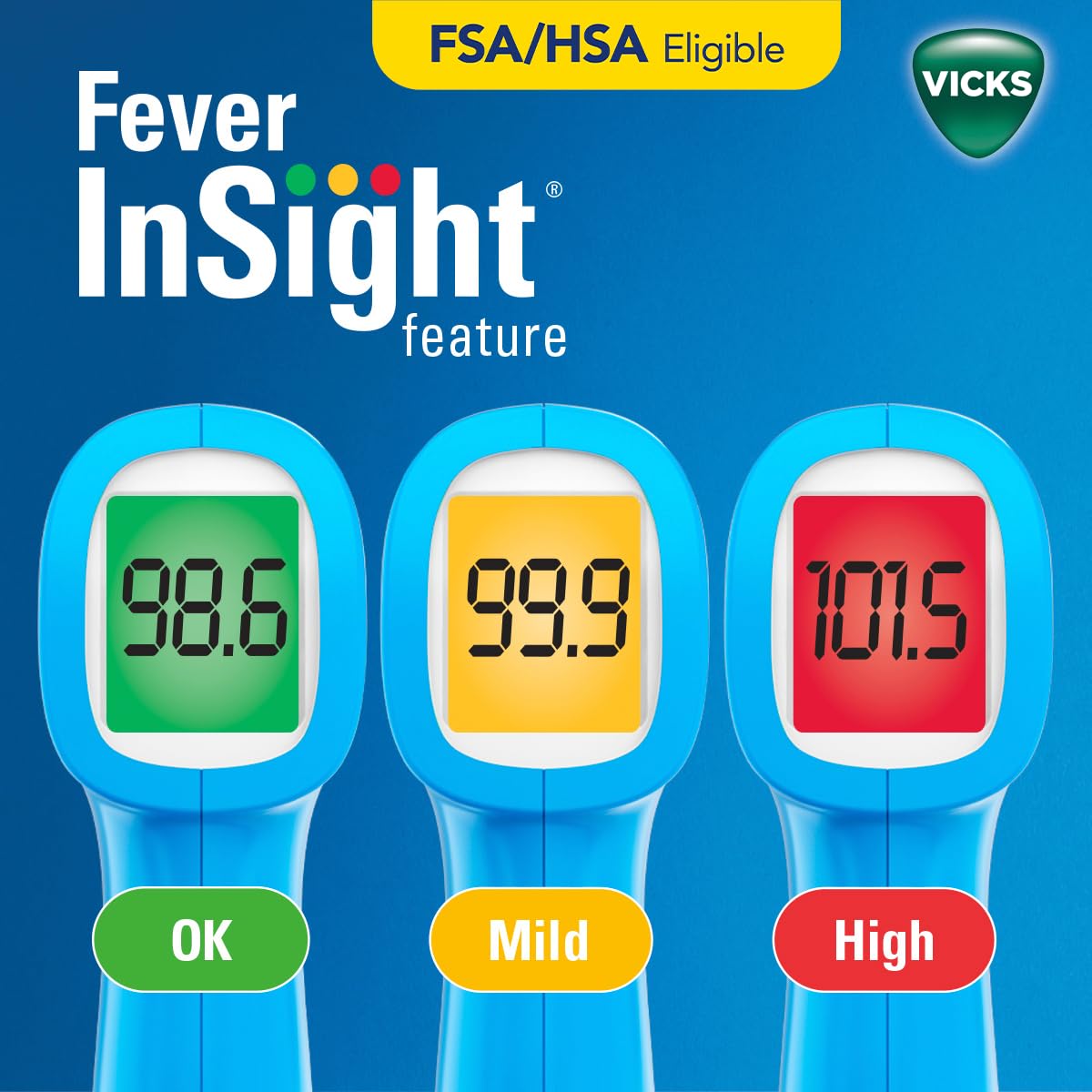 Vicks Non-Contact Infrared Thermometer For Forehead, Food And Bath - Fast, Reliable, And Clinically Proven Accuracy For Adults,