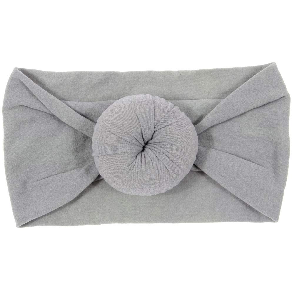 Nishine 6 Pack Cute Toddler Baby Girls Elastic Soft Nylon Headwraps Infant Knot Bow Headband Turban (Set 2)