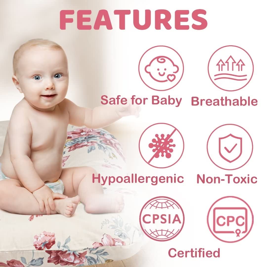 Breathable Cotton Baby Lounger Cover | Mexxi 100% Hypoallergenic Baby Nest Cover For Newborn (Cover Only) (Roses)