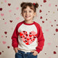 Xfsjgna Valentines Day Sweatshirts Kids 7T Boys Girls Valentine'S Love Heart Graphic Raglan Shirt Toddler Long Sleeve Tops Red