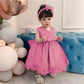 Baby Christmas Embroidery Lace Dresses Little Kid Easter Halloween Wedding Formal Event Dress (Dusty Pink 8348,24M)