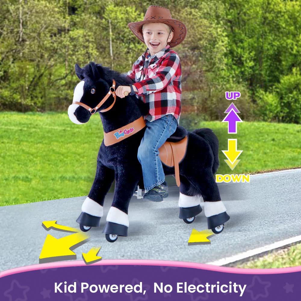 PonyCycle Ride on Pony Toy Spring Horse Classic Model U (with Brake/ 36 Height/Size 4 for Age 4-8) Horse Rider Toys Bouncy Anima