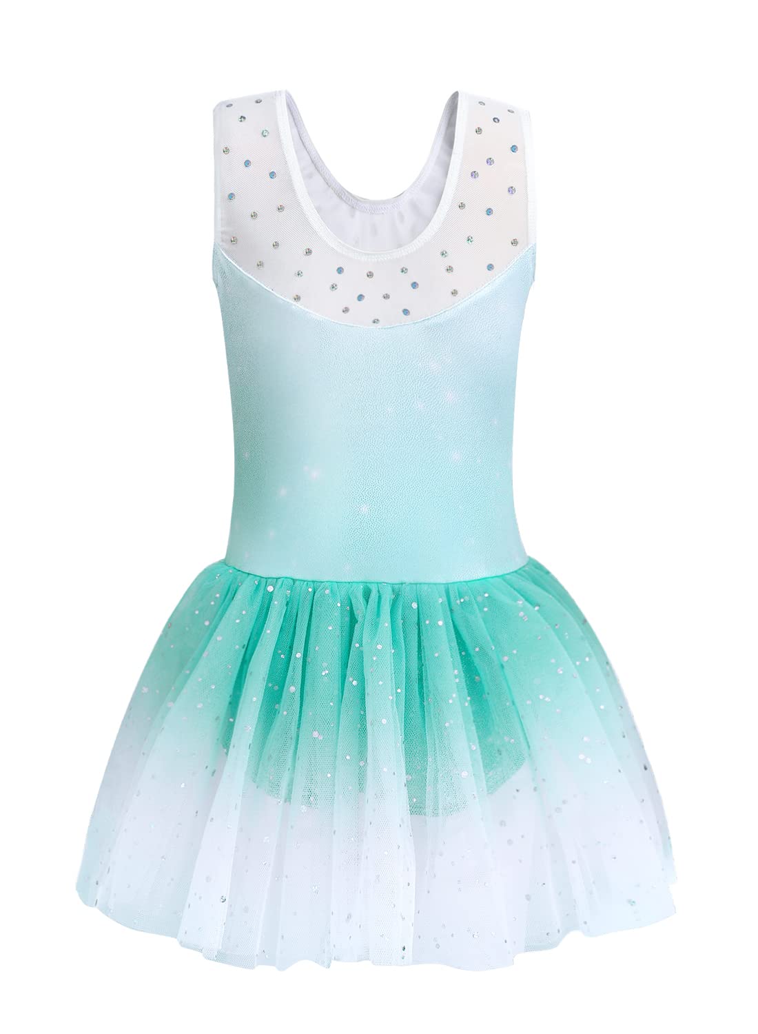 Eqsjiu Ballet Leotard With Tutu Skirt For Girls Green Shinny Stars Tutu Ballet Outfit For Girls 9-10 Years Children Costumes Bir