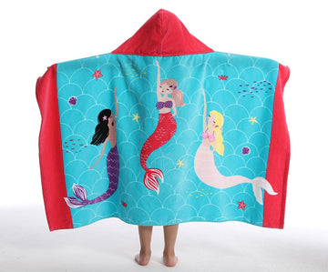 Hooded Towel For Kids, 100% Cotton Soft And Absorbent, Pool Bath Beach Swim Towel Wrap, Bathrobe Coverups For Girls And Boys, Ex