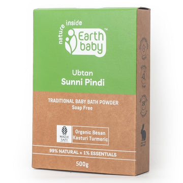 Earthbaby Ubtan Sunni Pindi, Soap-Free, 99% Natural Baby Bath Powder For Soft, Glowing Skin | Skin Brightening & Tan Removal Wit