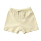 Teach Leanbh Unisex-Baby 3-Pack Cotton Soild Color Short With Drawstring 3-24 Months (6-12 Months, Purple/Yellow/Pink)