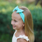 Babygiz Baby Girl Headbands-Infant,Toddler Cotton Handmade Hairbands With Bows Child Hair Accessories (Turquoise Blue)