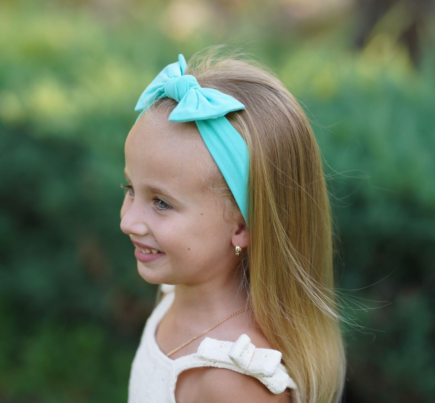 Babygiz Baby Girl Headbands-Infant,Toddler Cotton Handmade Hairbands With Bows Child Hair Accessories (Turquoise Blue)