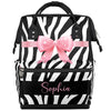 Zebra Print Diaper Backpack Diaper Bags for Baby Girls Boys Nappy Bag with Name Stroller Backpack for Travel with Baby