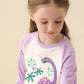 Little Hand Kids & Toddler Girls Dinosaur Pajamas 2 Piece Pjs Set 100% Cotton Long Sleeve Purple Sleepwear 4T