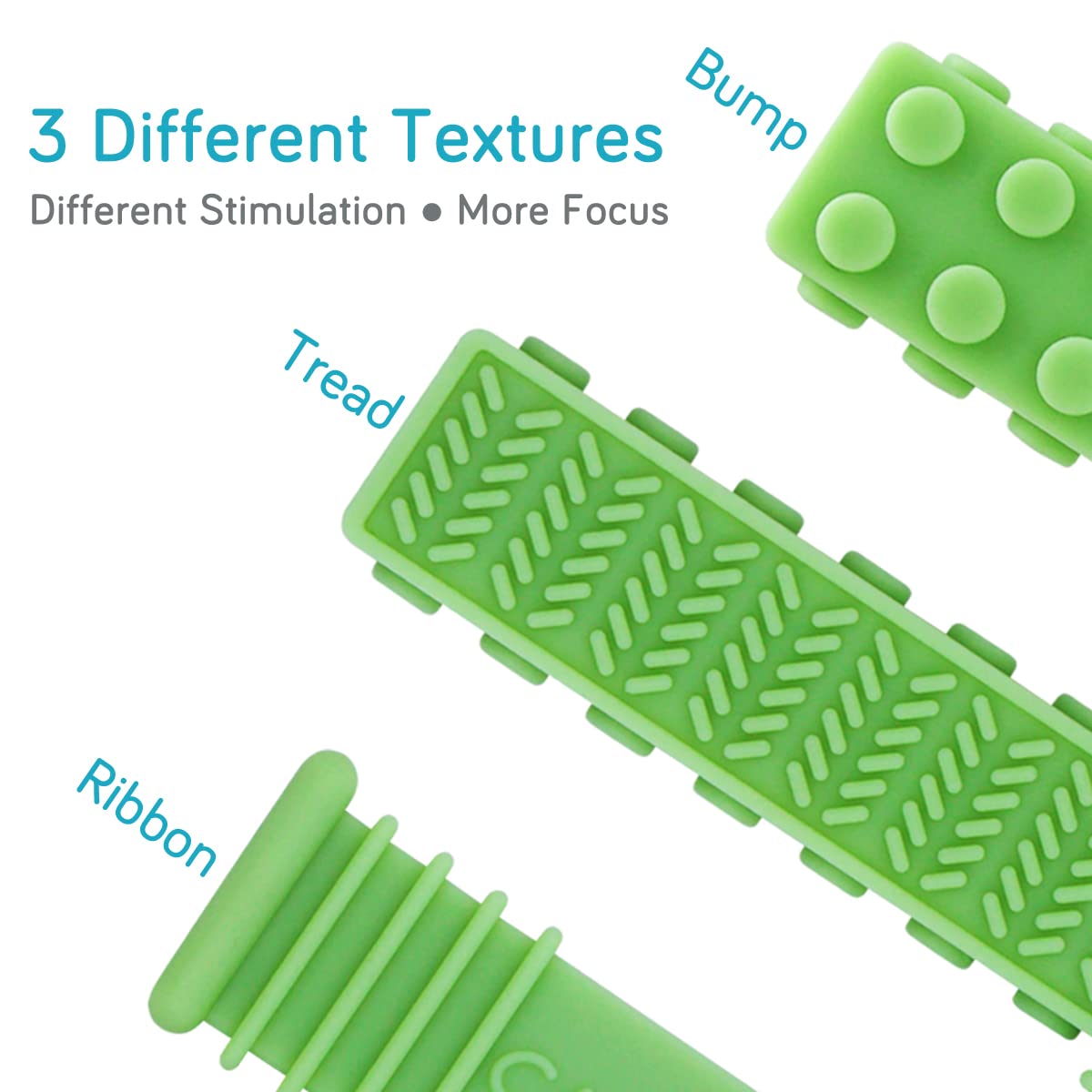 Xtra Tough Sensory Chew Toys for Autistic Children (3-12 Years Old), Teething, Oral Motor Stimulation, ADHD, SPD - Made for Mode