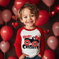 Toddler Boys T-Shirt Valentine'S Day Shirt Monster Truck Heart Crusher Tops Kids Long Sleeve Raglan Baby Tees 2T
