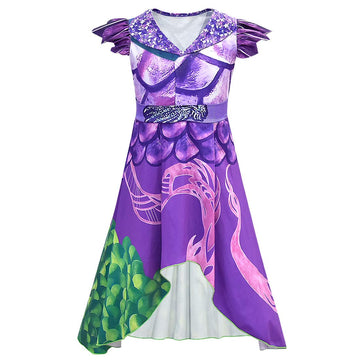 Mssmile Dragon Mal Fancy Dress Girls Decendents 3 Costumes Audrey Halloween Costume For Kids Halloween Cosplay ((120Cm(Height:43