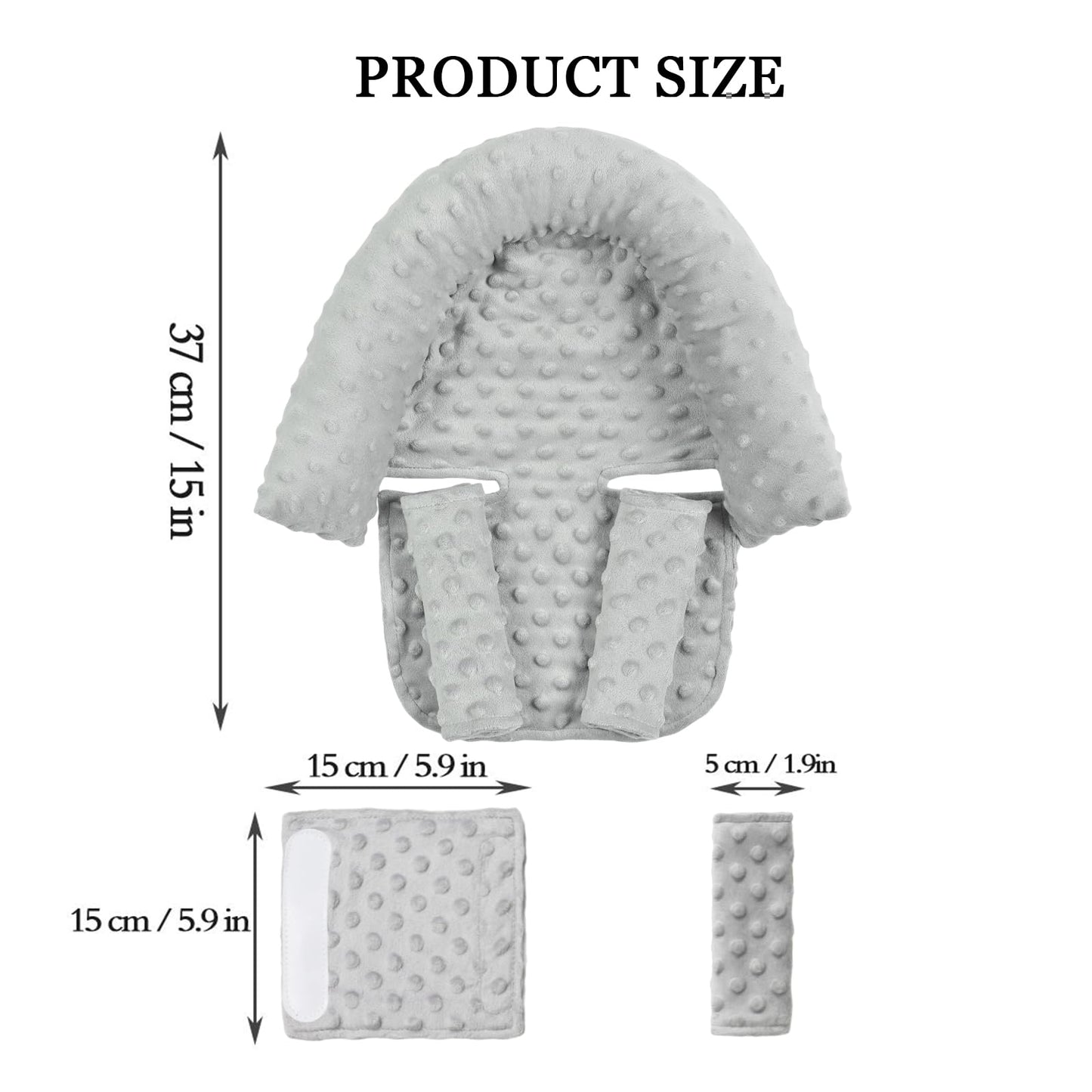 Baby Carseat Headrest And Strap Covers,Baby Carseat Head Support & Carseat Neck Cover,Infant Head Support Pillow, Toddler Headre
