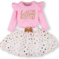 Cm C&M Wodro Toddler Kids Baby Girls Birthday Princess Outfits Vest Sleeveless Tank Top Dot Mesh Tutu Skirt Set(B-Pink, 6-7 Year