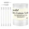 Baby Cotton Swabs, Paper Sticks Cotton Buds For Baby Ear Nose Clean-200Pcs(Spiral & Round)