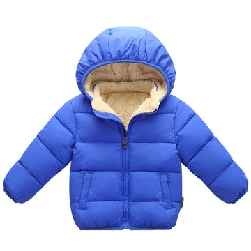 LAVIQK 1-7 Years Baby Boys Girls Toddlers Winter Coats Puffer Jacket with Removable Fur Hooded Down Snow Jacket Warm Fleece Coat