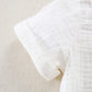 Baby Boys Clothes Set Toddler Infant Boys Button-Down Shirt Tops + Cotton Gauze Shorts Summer Outfit 2Pcs With Pockets (White, 5