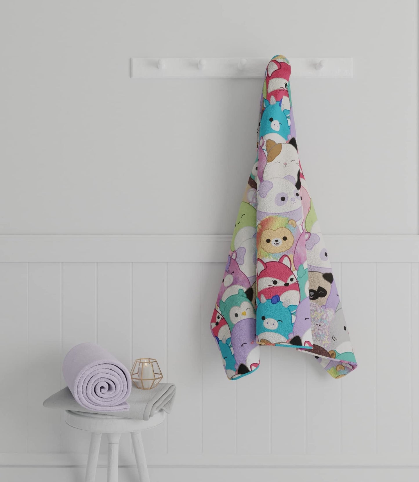 Franco Squishmallows Kids Bath/Pool/Beach Soft Cotton Terry Hooded Towel Wrap, 24 In X 50 In