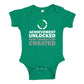 The Shirt Den Achievement Unlocked New Character Created Baby One Piece Nb Kelly Green