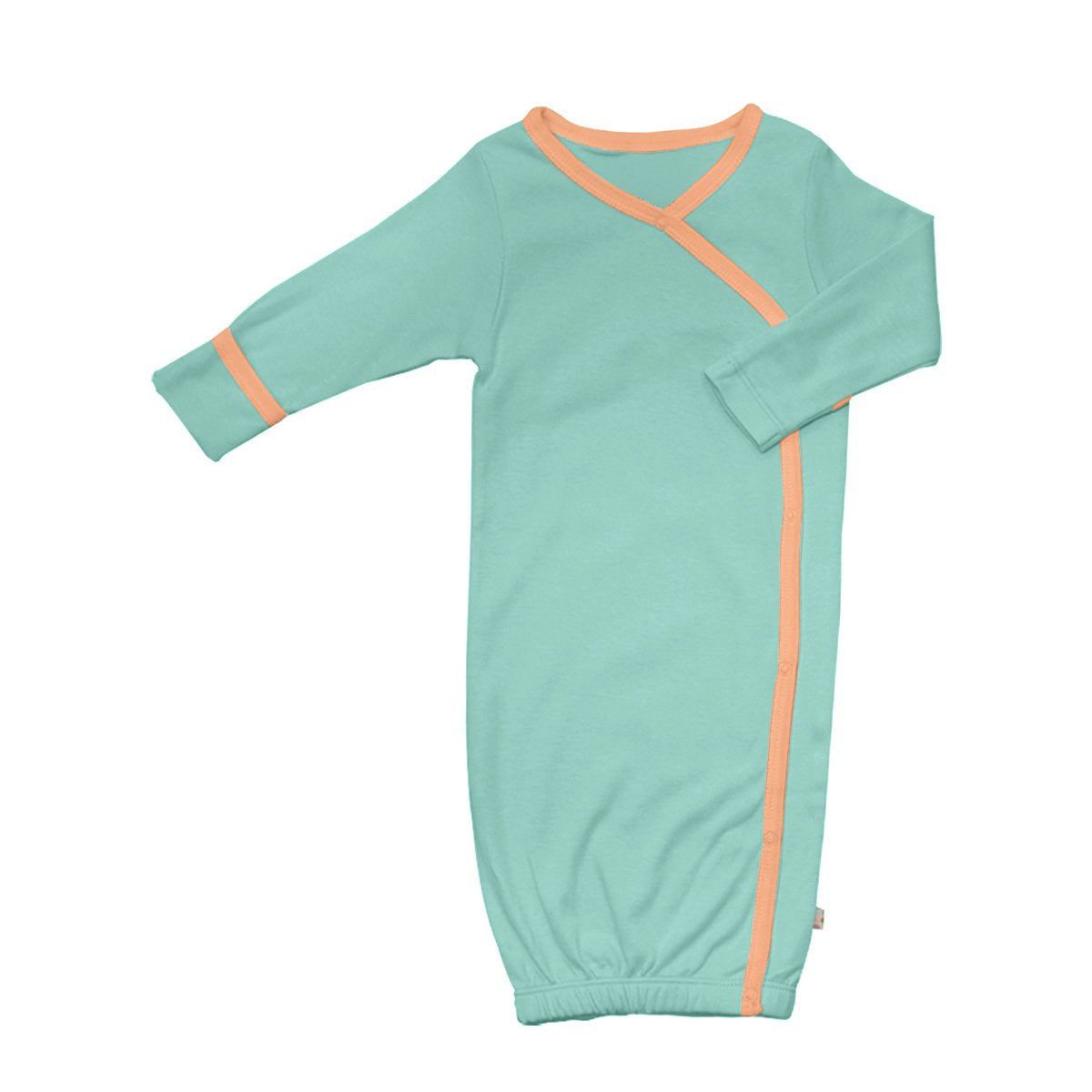Babysoy Eco Essential Kimono Bundler - Long Sleeve Baby Sleeper Gown (3-6 Months, Seafoam/Canta)