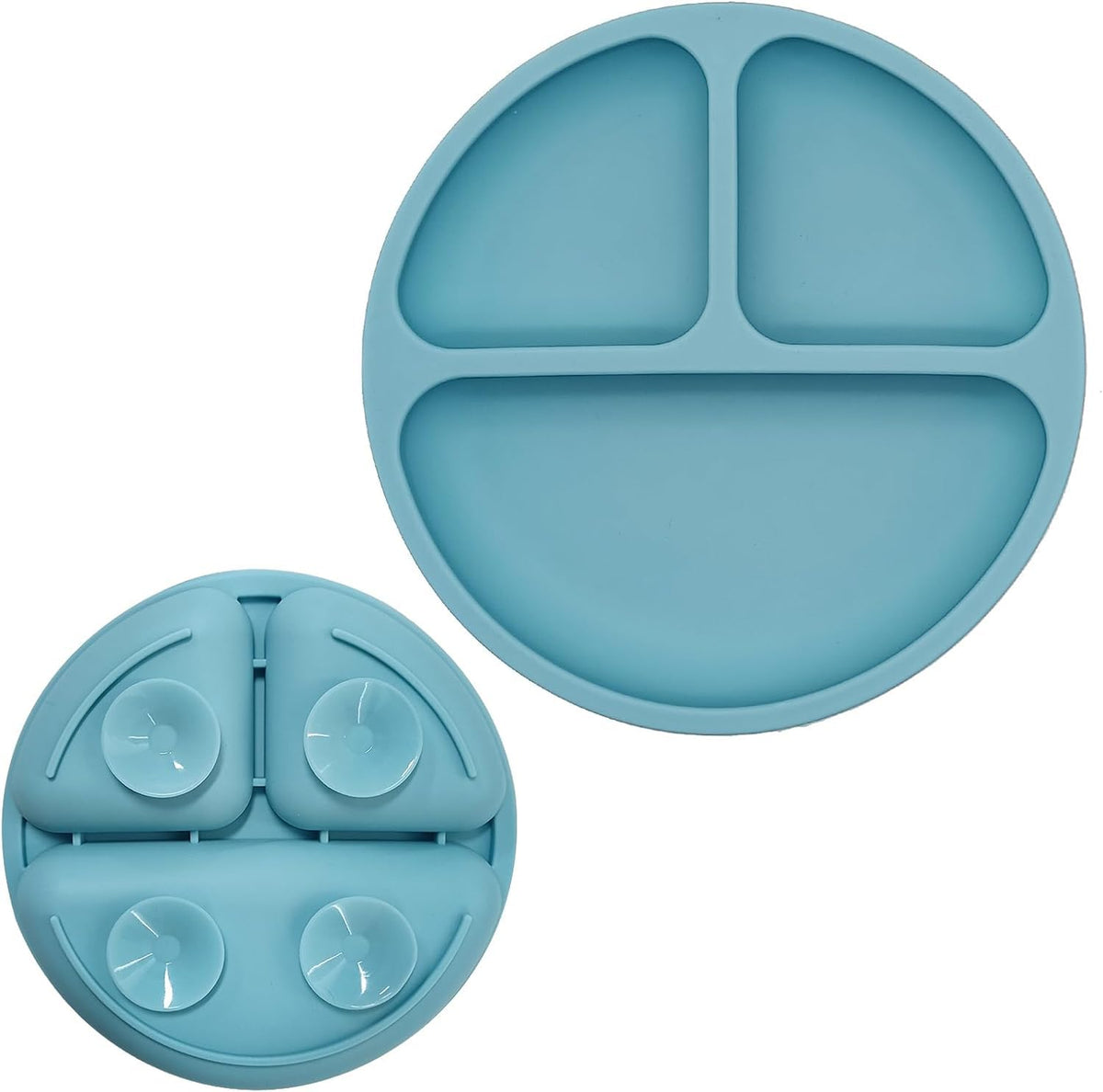 BeFunky Baby Suction Plates Divided Unbreakable Silicone Baby Weaning Plates for Toddler Kids Children  NonSlip  Dishwasher a
