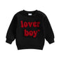 KtwHarnu Infant Toddler Baby Boy Valentines Outfit Heart Embroidery Sweatshirt Crewneck Long Sleeve Shirts Top Pullovers (C-Blac