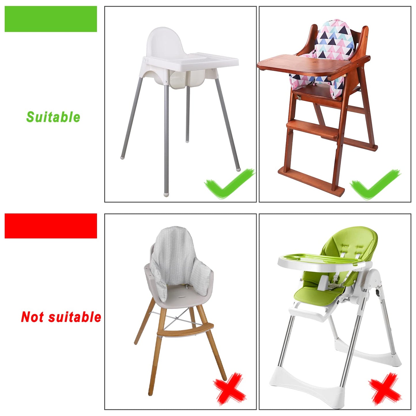 High Chair Cushion, New Type High Chair Cover Pad/Pad For High Chair,Highchair Cushion For Ikea Antilop Highchair,Built-In Infla