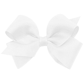 Wee Ones Girls' Classic Grosgrain Hair Bow On A Weestay No-Slip Hair Clip, For All Ages, Small, White