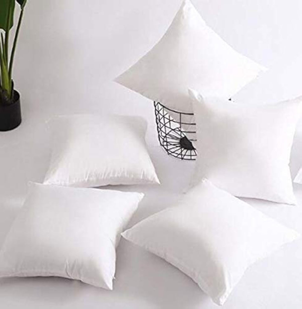 JDX Microfibre Cushion Filler, 30X30Cms, White, Set of 5, Polyester, B08PVQVMWV