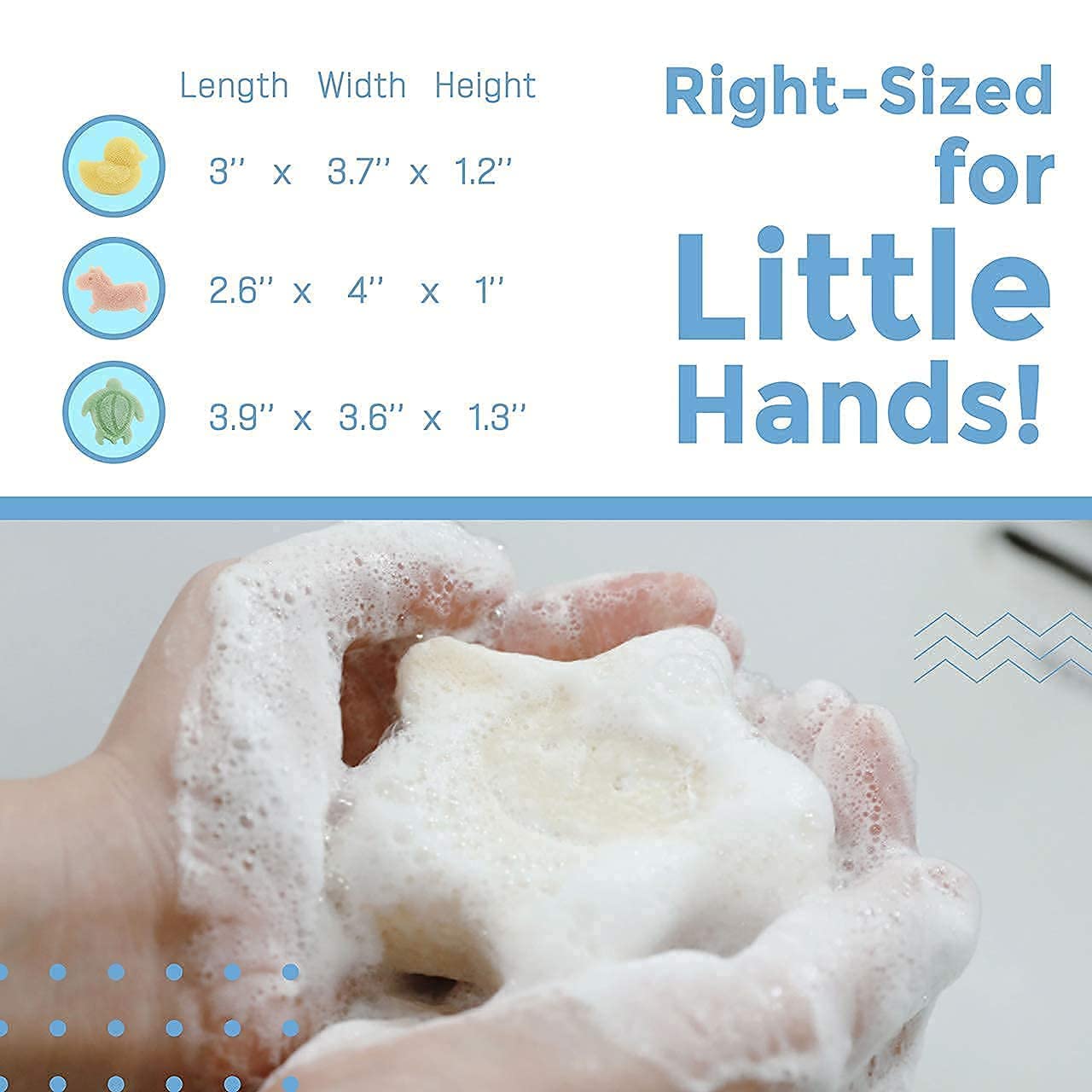 myHomeBody Konjac Baby Sponge for Bathing, Cute Shapes Natural Kids Bath Sponges for Infants, Toddler Bath Time, Natural and Saf