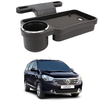 Oshotto (FT04) Foldable Car Auto Headrest Rear Back Seat Table Drink Food Cup Tray Holder Compatible with Renault Lodgy  Black